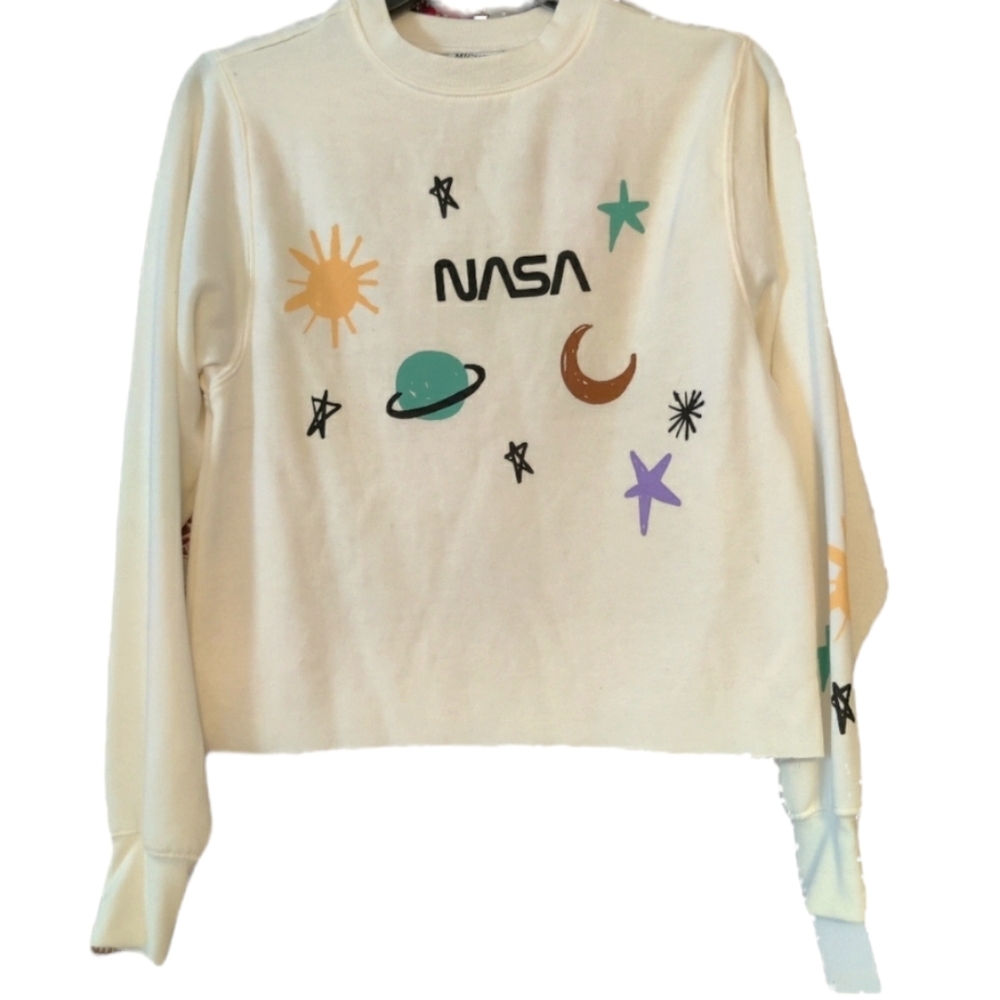 Cream Long Sleeve NASA Sweater Crewneck
